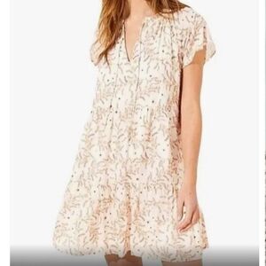 Loft Petites Baby Doll Floral Print Pink Mini Dress Size XSP